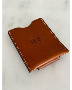 IES - British Tan Leather Money Clip