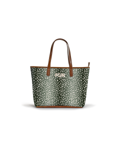 Savannah Zippered Tote - Monogram Stripe