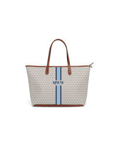 St. Anne Zippered Tote - Monogram Stripe