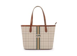 Maroon Tote Bag with Monogram - zipper closure – Pretty Personal Gifts