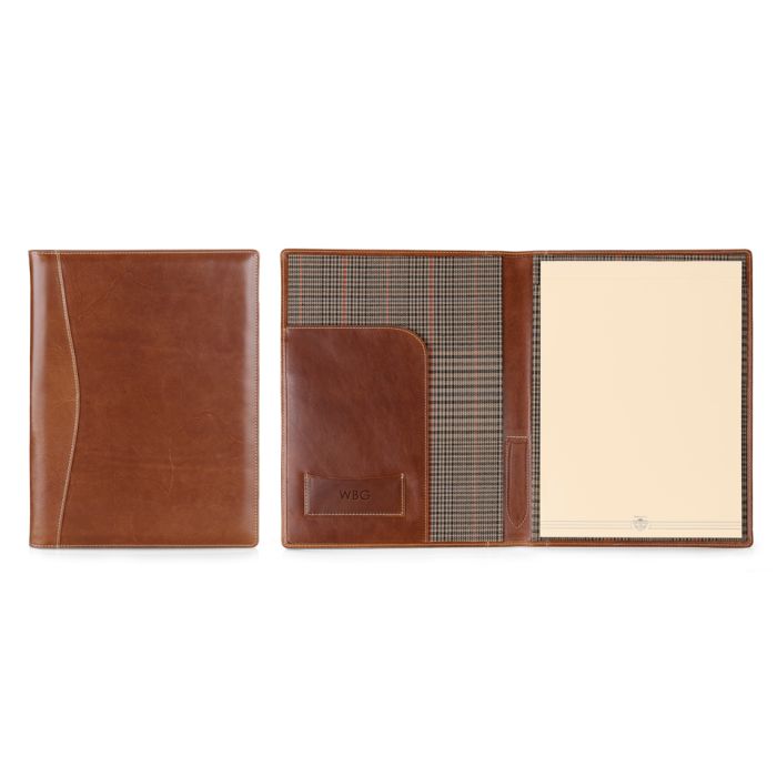 Legal Pad Portfolio - British Tan Florentine Leather