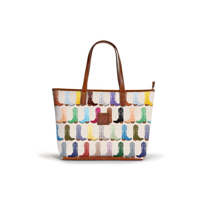 Savannah Zippered Tote - A Custom Purse With A Leather Patch