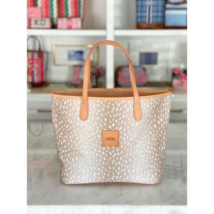 Savannah Zippered Tote - Monogram Stripe