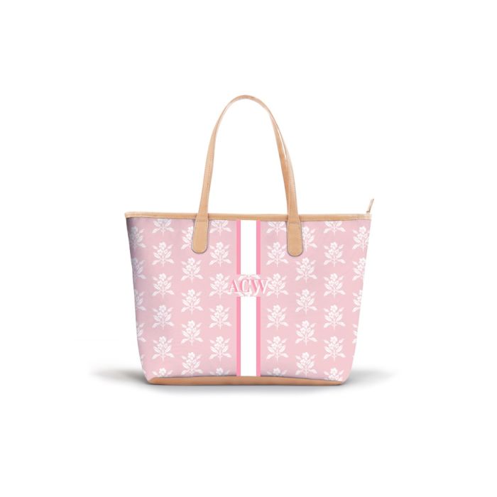 Savannah Zippered Tote Emily Ley Monogram Stripe