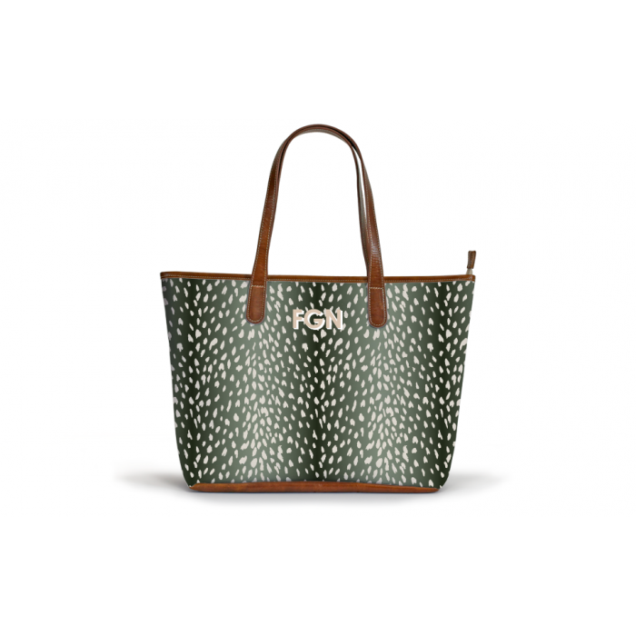 Savannah Zippered Tote Monogram Stripe