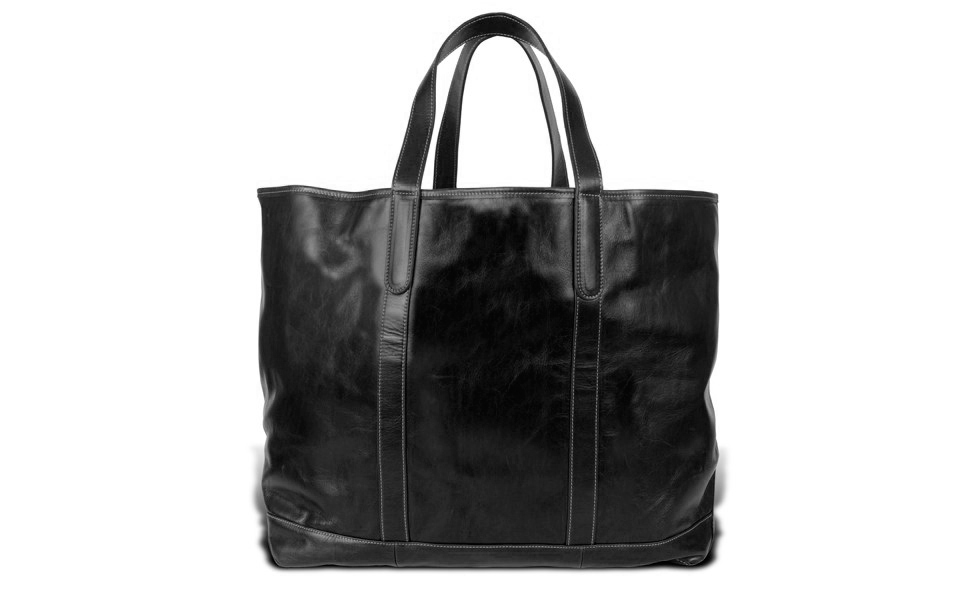 St. Charles Yacht Tote - Black Florentine Leather