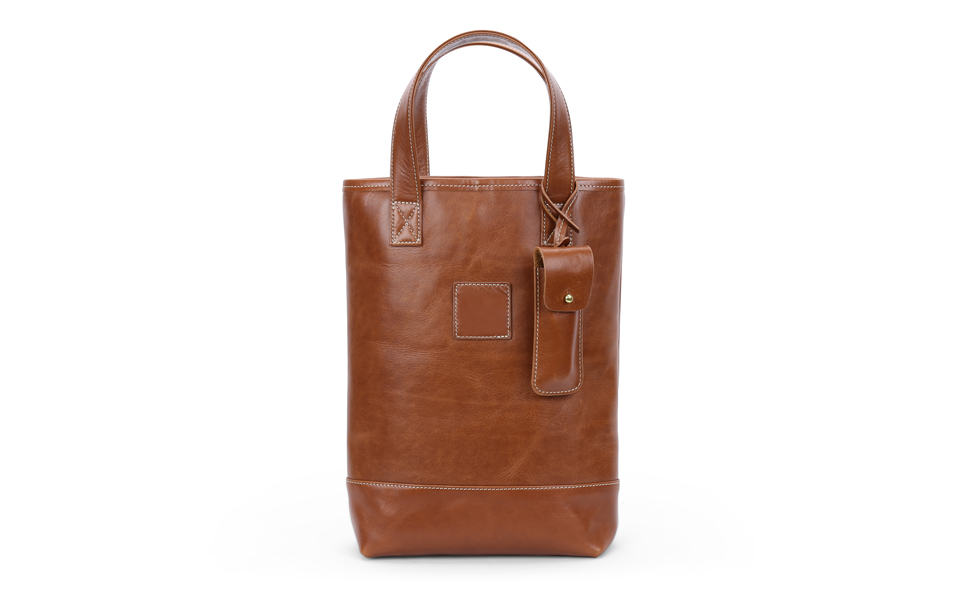 Westport Wine Tote – British Tan Florentine Leather