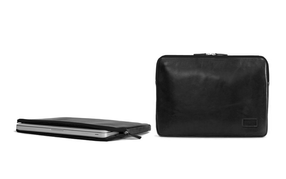 Buchanan 13 inch Laptop Case - Black Florentine Leather