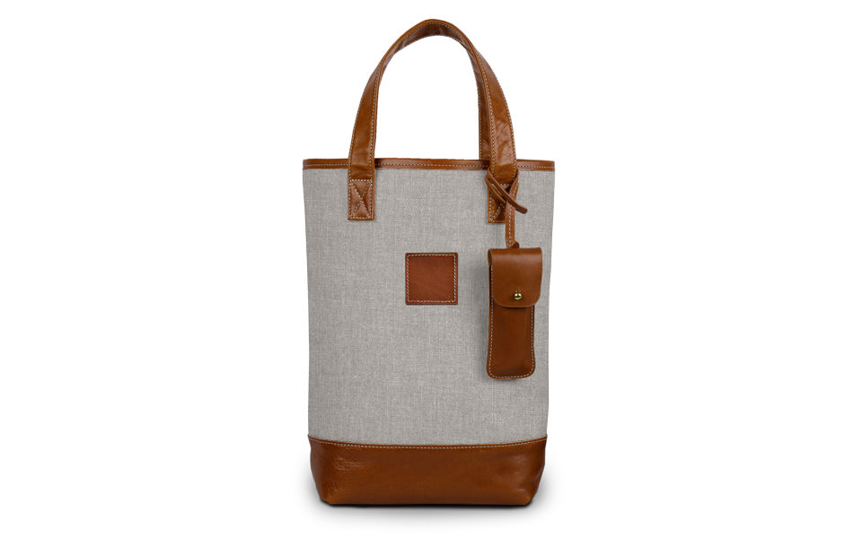 Westport Wine Tote - Leather Patch