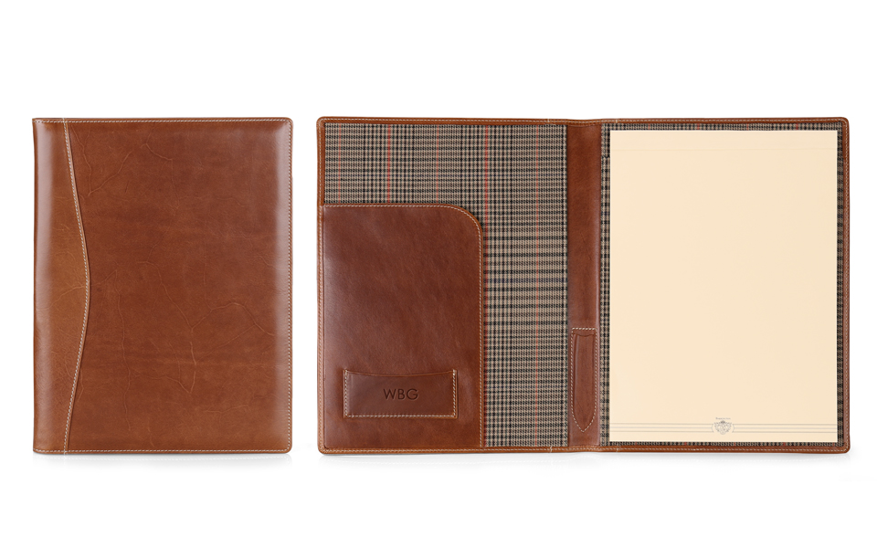 Legal Pad Portfolio – British Tan Florentine Leather