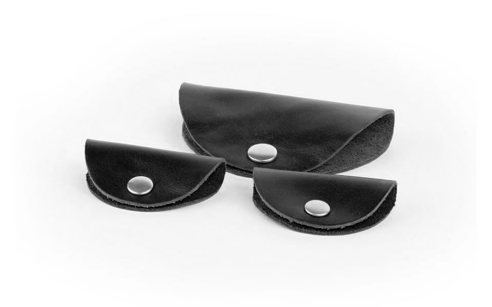 Cord Wrap - 3 Piece Set - Black Florentine Leather